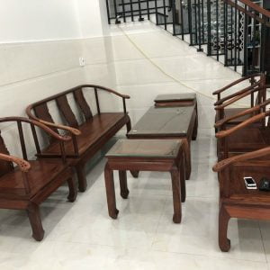 bàn ghế gỗ minh lùn 8 món